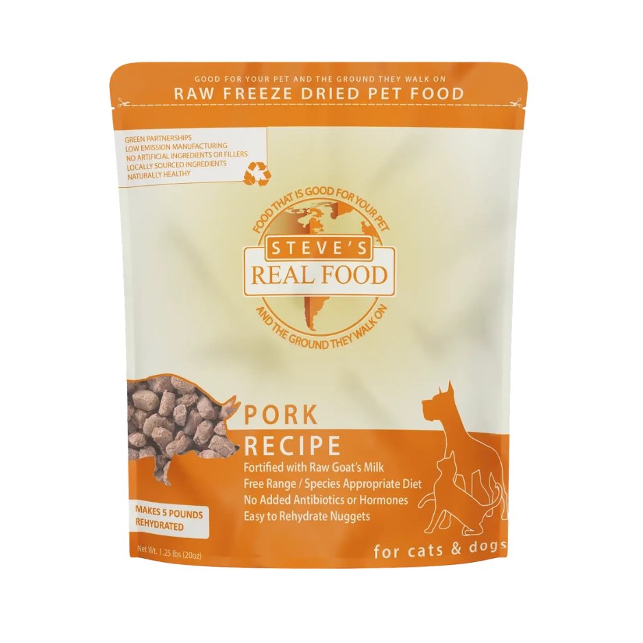 Steve's Real Food Freeze-Dried Raw Dog And Cat Food Nuggets Pork, 1.25 Lbs 3 Steve's Real Food Freeze-Dried Raw Dog And Cat Food Nuggets Pork, 1.25 Lbs