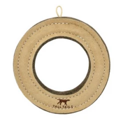 Tall Tails 7" Natural Leather Ring Dog Toy