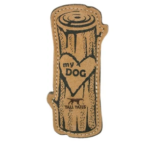 Tall Tails 9" Natural Leather & Wool Love My Dog Log Dog Toy 3 Tall Tails 9" Natural Leather & Wool Love My Dog Log Dog Toy