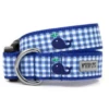 The Worthy Dog Gingham Whales Dog Collar -Mutts And Co-us TheWorthyDogGinghamWhalesDogCollar