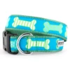 The Worthy Dog Preppy Bones Blue Dog Collar -Mutts And Co-us TheWorthyDogPreppyBonesBlueDogCollar