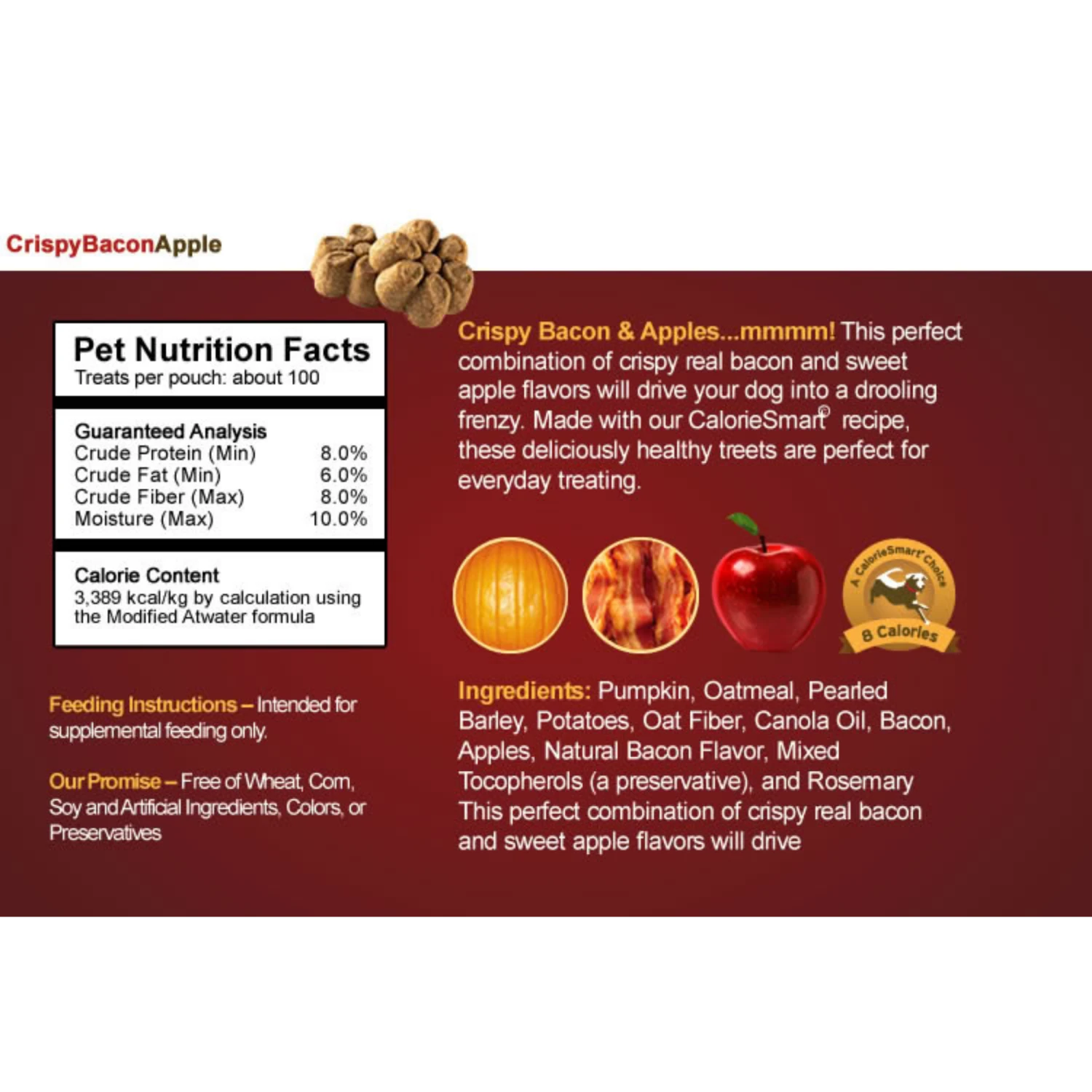 Fruitables Crispy Bacon & Apple Flavor Crunchy Dog Treats 7oz 4 Fruitables Crispy Bacon & Apple Flavor Crunchy Dog Treats 7oz - Image 2