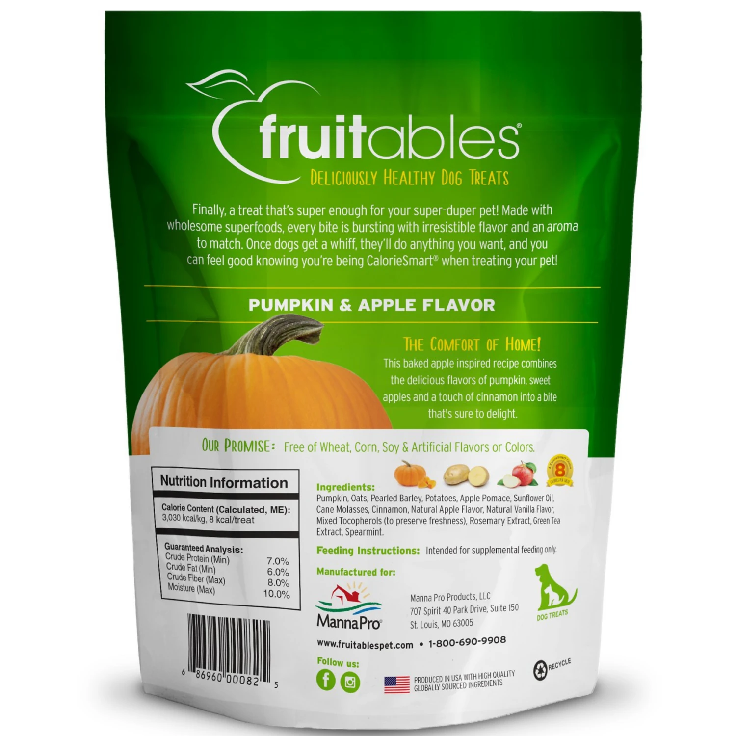 Fruitables Pumpkin & Apple Flavor Crunchy Dog Treats 7oz 4 Fruitables Pumpkin & Apple Flavor Crunchy Dog Treats 7oz - Image 2