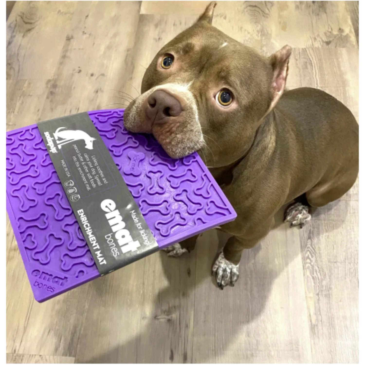 SodaPup Enriching Lick Mat Bones Large Purple 5 SodaPup Enriching Lick Mat Bones Large Purple - Image 3