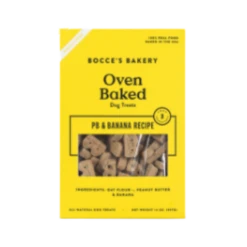 Bocce's Bakery Basics Oven Baked PB + Banana Biscuits Wheat Free Dog Treats 14 Oz