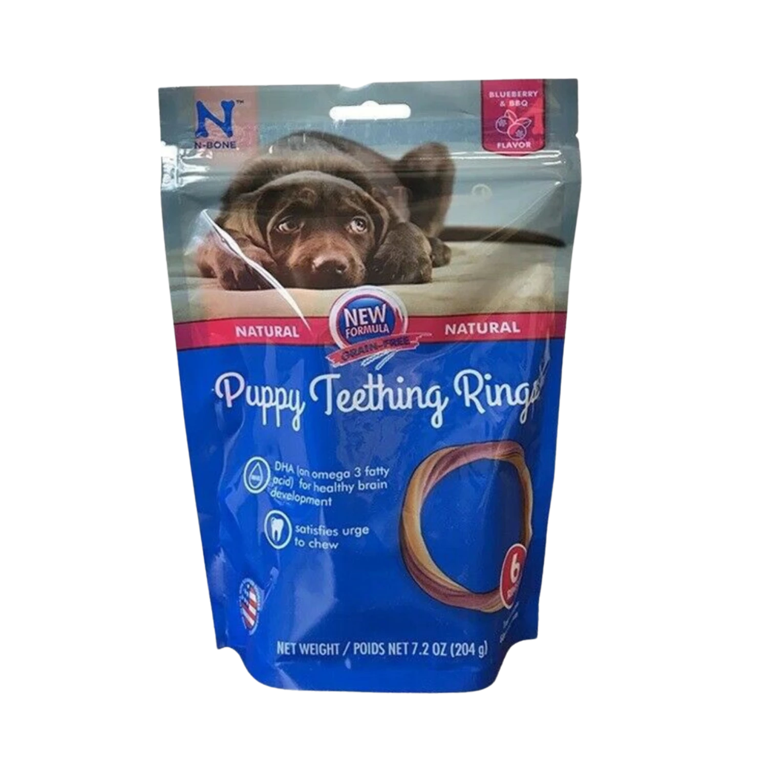 NPIC N-Bone Puppy Teething Ring Grain Free Blueberry/Bacon 3 NPIC N-Bone Puppy Teething Ring Grain Free Blueberry/Bacon