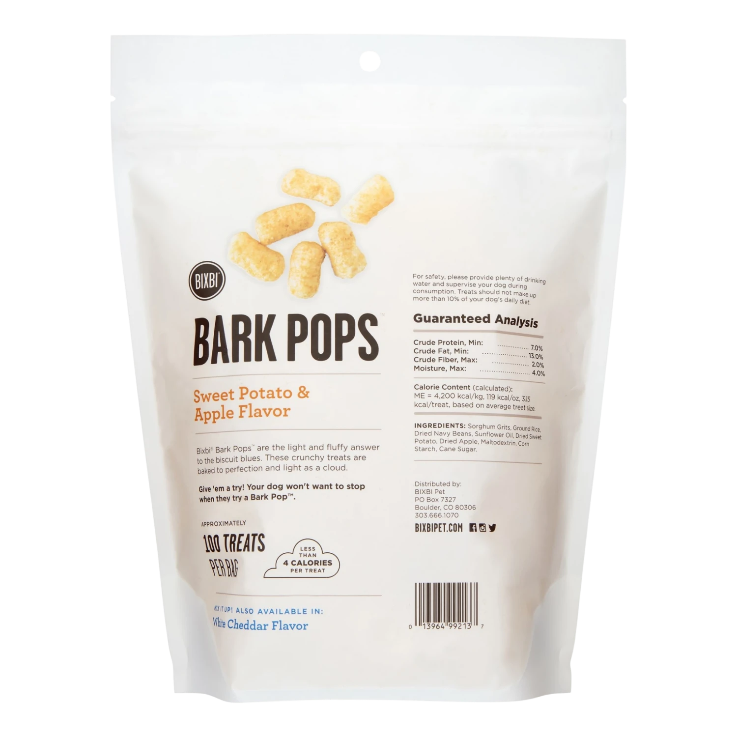 Bixbi Bark Pops Sweet Potato & Apple Flavor Light & Crunchy Dog Treats, 4-oz Bag 4 Bixbi Bark Pops Sweet Potato & Apple Flavor Light & Crunchy Dog Treats, 4-oz Bag - Image 2