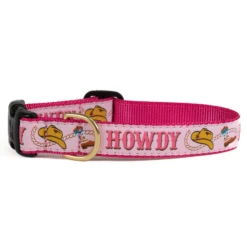 Up Country Howdy Dog Collar Pink