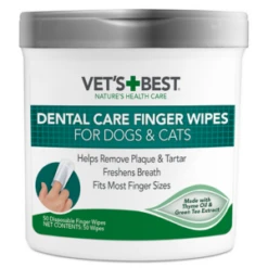 Vet's Best Dental Care Finger Wipes For Dogs & Cats