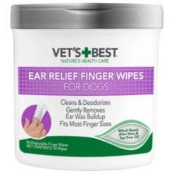 Vet's Best Ear Finger Wipes For Dogs & Cats 50 Count