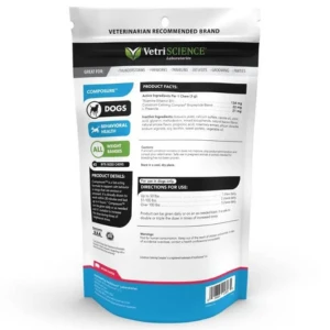VetriScience Composure Long Lasting Calming Supplement Bacon Flavor For Dogs 45 Count 4 VetriScience Composure Long Lasting Calming Supplement Bacon Flavor For Dogs 45 Count - Image 2