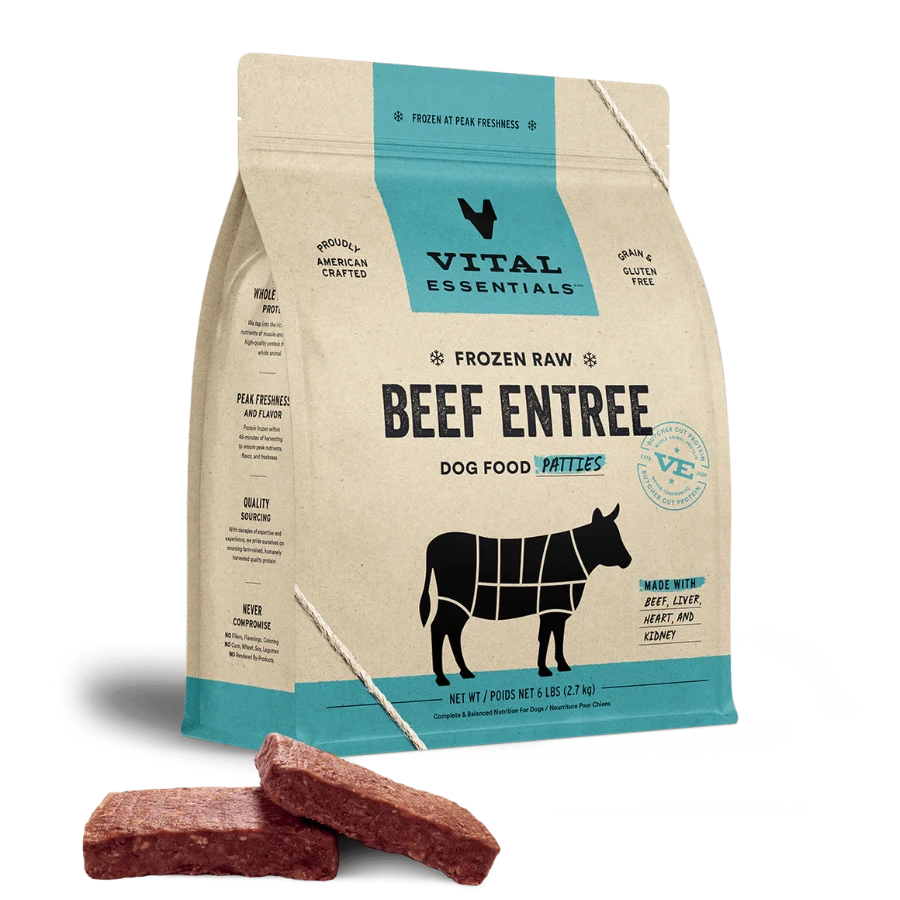 Vital Essentials Raw Frozen Beef Patties Dog Food 6lb 3 Vital Essentials Raw Frozen Beef Patties Dog Food 6lb