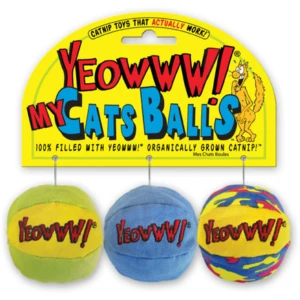Yeowww! My Cats Balls Catnip Cat Toy 3pk 3 Yeowww! My Cats Balls Catnip Cat Toy 3pk