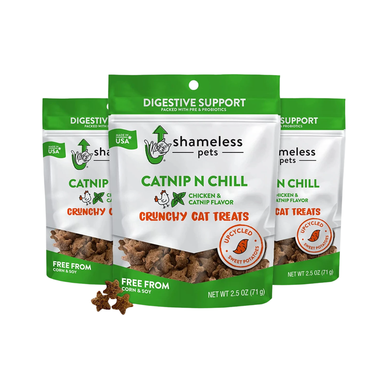 Shameless Pets Crunchy Catnip N Chill Cat Treats, 2.5oz 5 Shameless Pets Crunchy Catnip N Chill Cat Treats, 2.5oz - Image 3
