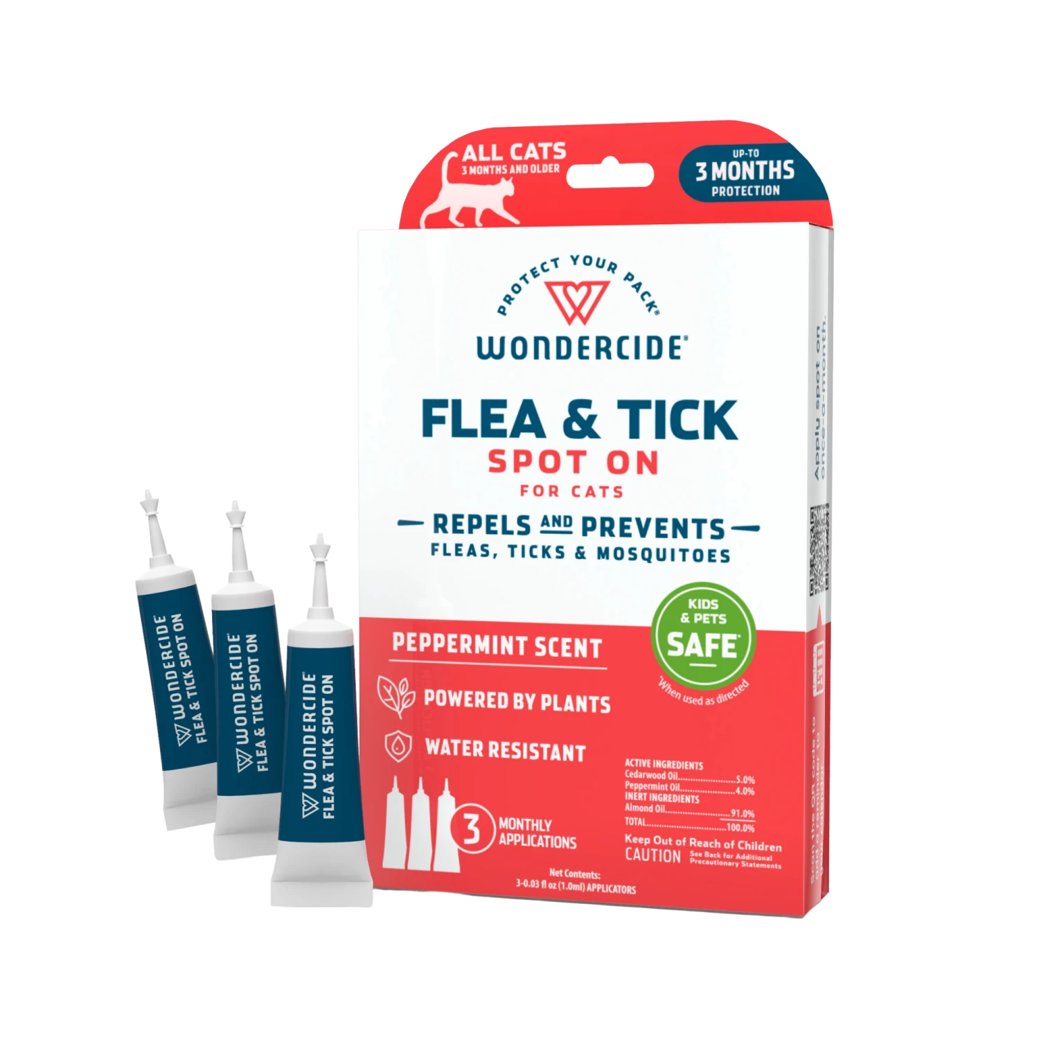 Wondercide 3 Tube Spot On Peppermint Flea & Tick For Cats 3 Wondercide 3 Tube Spot On Peppermint Flea & Tick For Cats