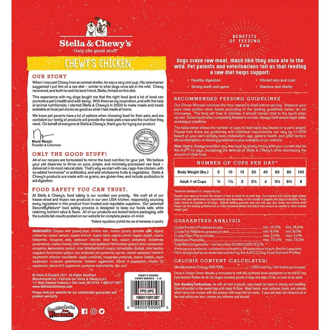 Stella & Chewy's Raw Frozen Chewy's Chicken Dinner Morsels Dog Food 4 Stella & Chewy's Raw Frozen Chewy's Chicken Dinner Morsels Dog Food - Image 2