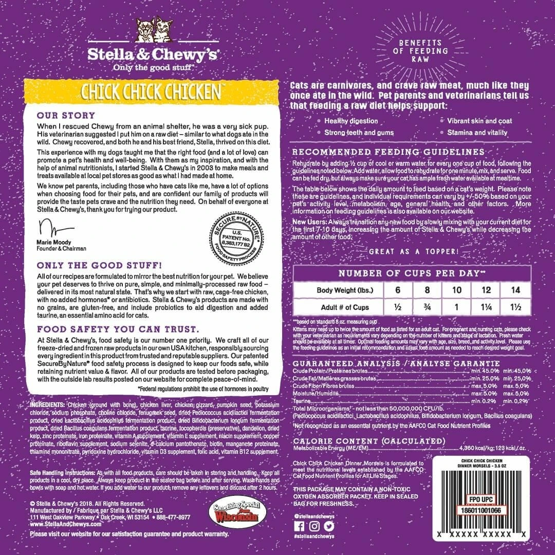 Stella & Chewy's Chick Chick Chicken Dinner Freeze-Dried Cat Food 4 Stella & Chewy's Chick Chick Chicken Dinner Freeze-Dried Cat Food - Image 2