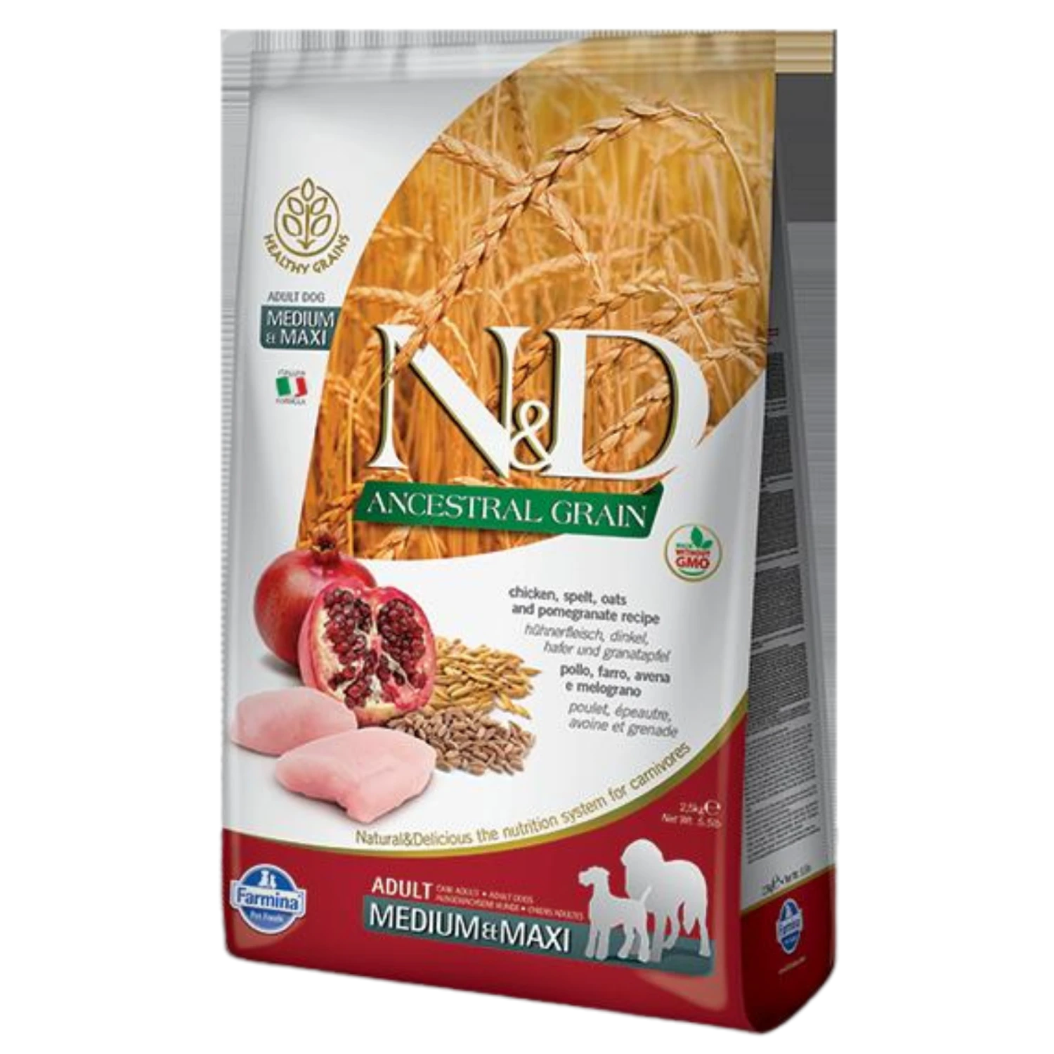 Farmina N&D Ancestral Grain Chicken & Pomegranate Medium & Maxi Adult Dog Food 3 Farmina N&D Ancestral Grain Chicken & Pomegranate Medium & Maxi Adult Dog Food