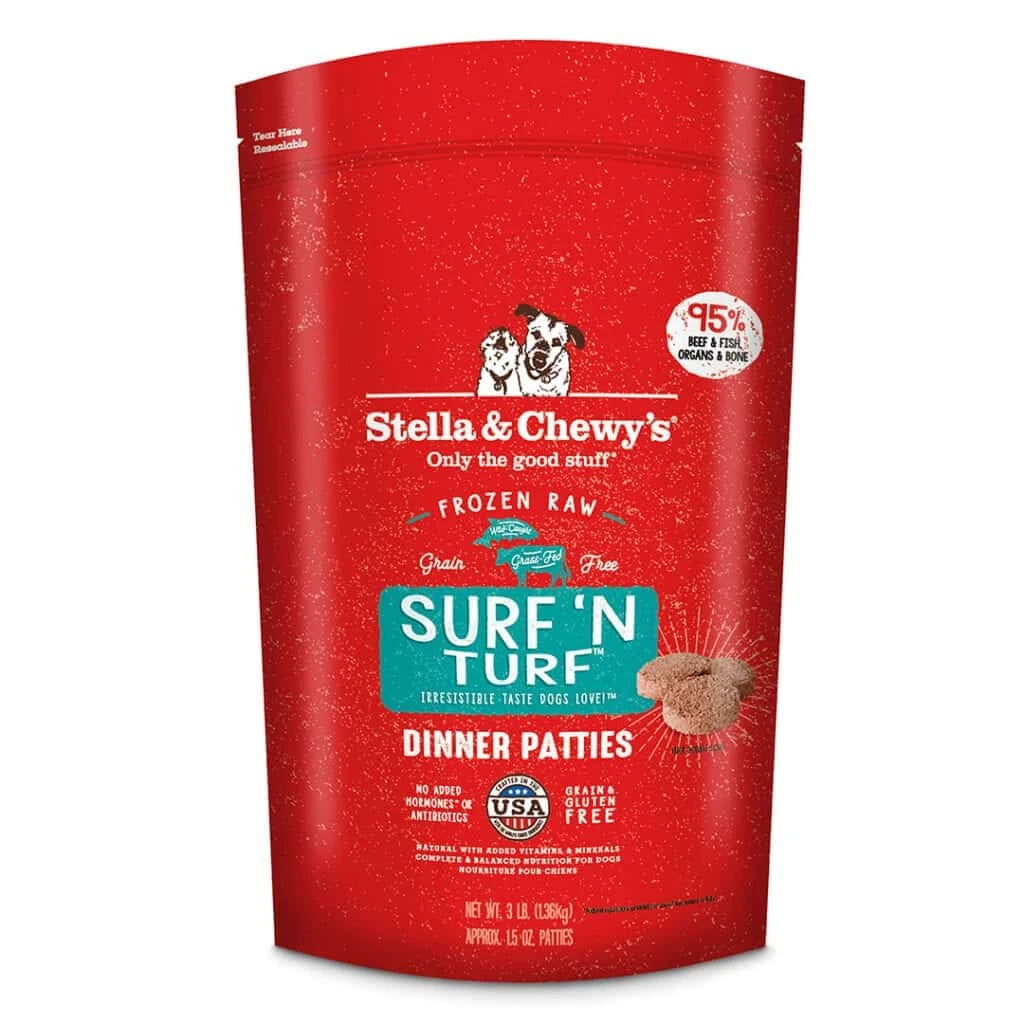 Stella & Chewy's Raw Frozen Surf 'N Turf Dinner Patties Dog Food 3 Stella & Chewy's Raw Frozen Surf 'N Turf Dinner Patties Dog Food