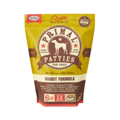 Primal Patties Rabbit Formula Frozen Raw Dog Food 6 Lbs