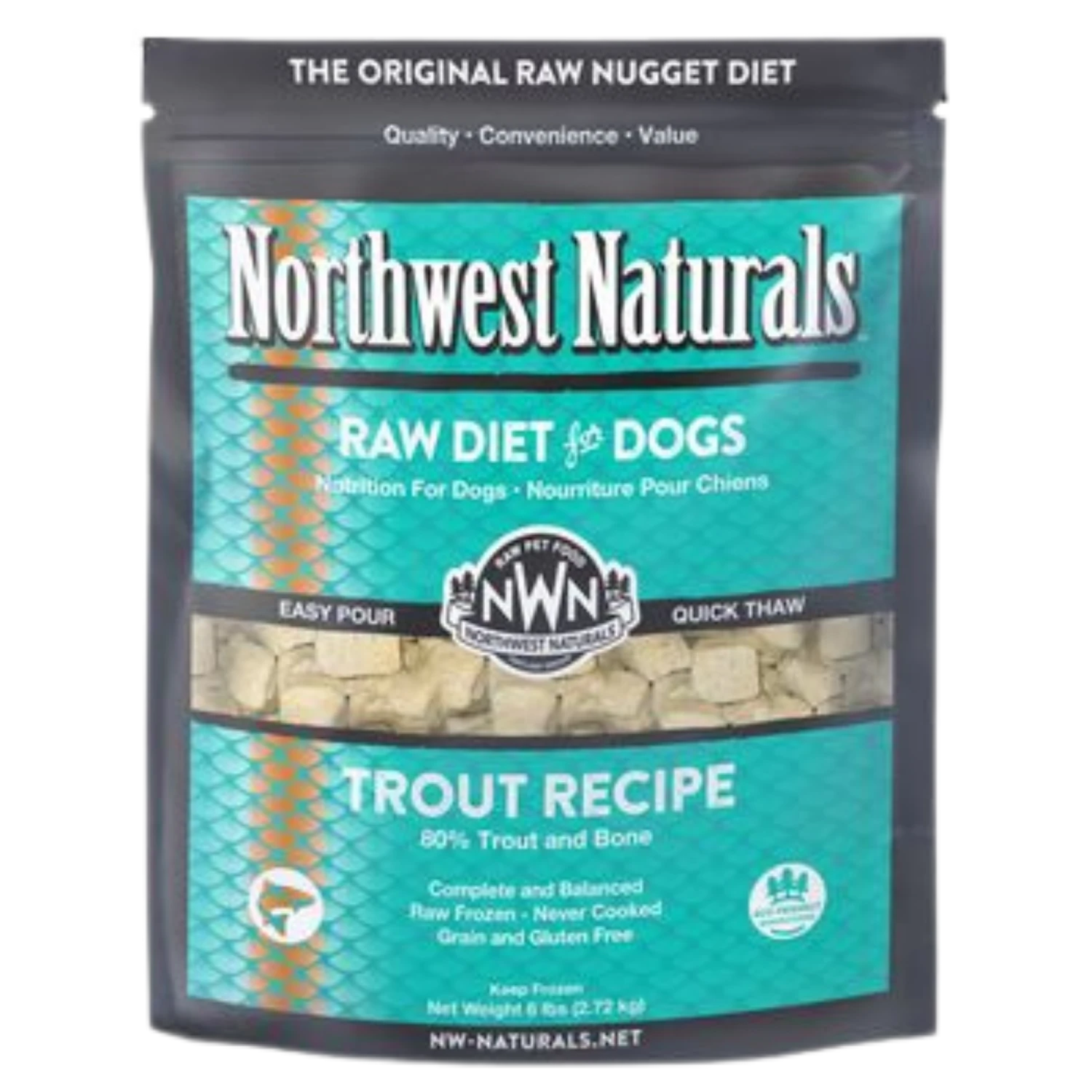 Northwest Naturals Raw Frozen Trout Nuggets Dog Food 3 Northwest Naturals Raw Frozen Trout Nuggets Dog Food