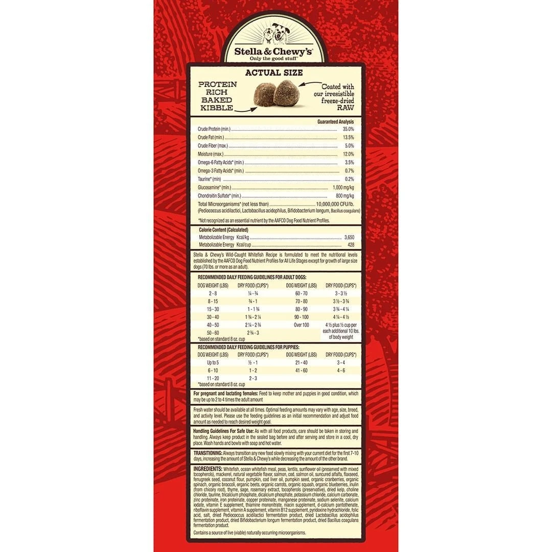 Stella & Chewy's Wild-Caught Whitefish Recipe Raw Coated Baked Kibble Dog Food 5 Stella & Chewy's Wild-Caught Whitefish Recipe Raw Coated Baked Kibble Dog Food - Image 3