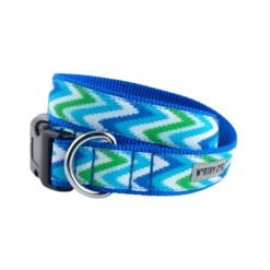 The Worthy Dog Static Chevron Blue Dog Collar